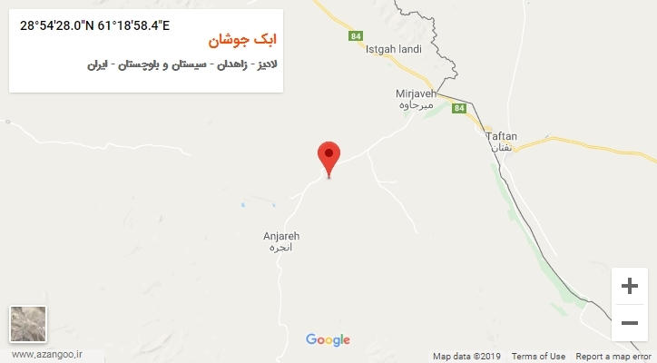 روستای ابک جوشان بر روی نقشه