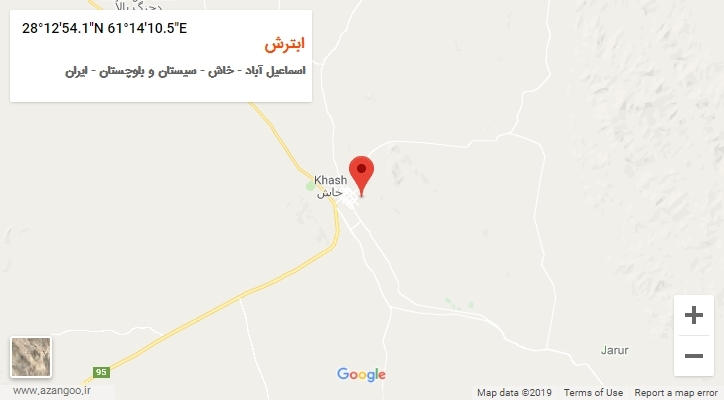 روستای ابترش بر روی نقشه
