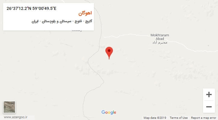 روستای اهوگان بر روی نقشه