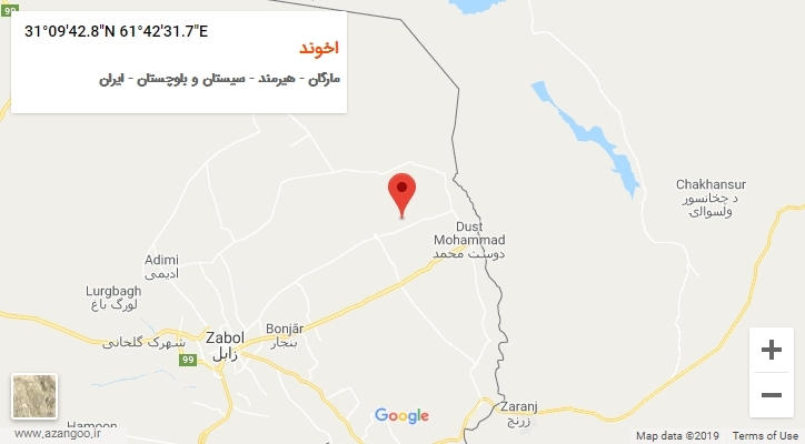 روستای اخوند بر روی نقشه