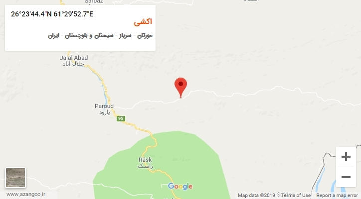 روستای اکشی بر روی نقشه