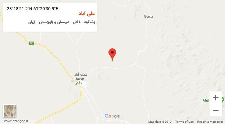 روستای علی آباد بر روی نقشه