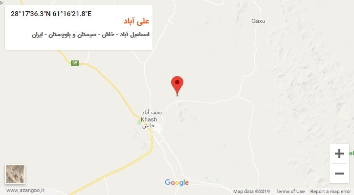 روستای علی آباد بر روی نقشه