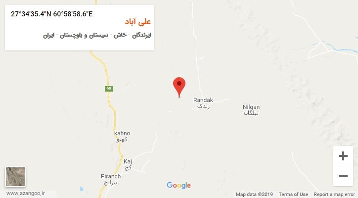روستای علی آباد بر روی نقشه
