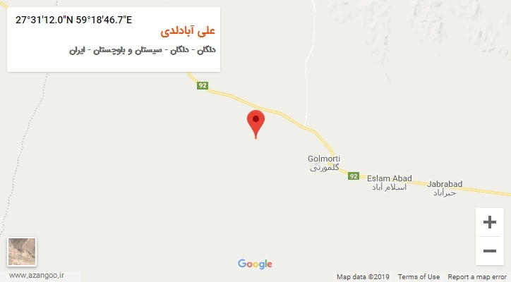 روستای علی آبادلدی بر روی نقشه