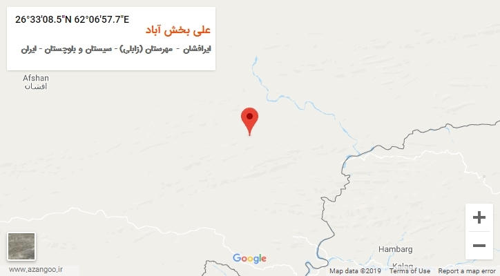 روستای علی بخش آباد بر روی نقشه