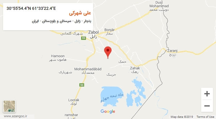 روستای علی شهرکی بر روی نقشه
