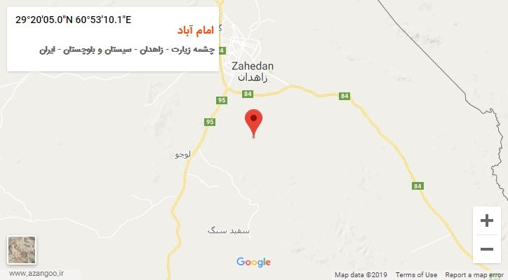 روستای امام آباد بر روی نقشه