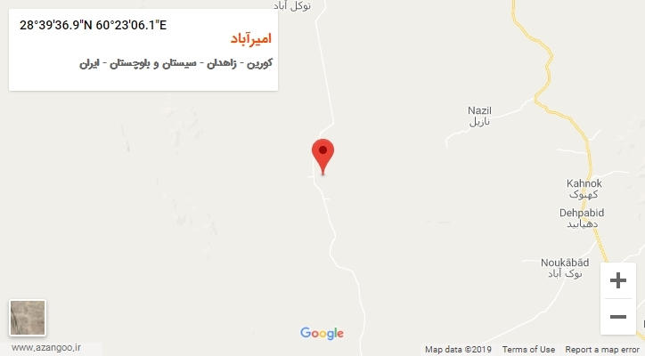 روستای امیرآباد بر روی نقشه