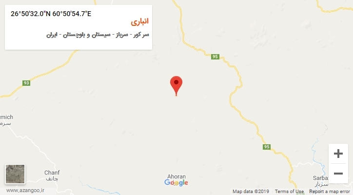 روستای انباری بر روی نقشه