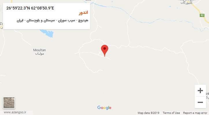 روستای اندور بر روی نقشه