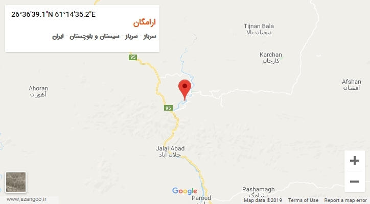 روستای ارامگان بر روی نقشه