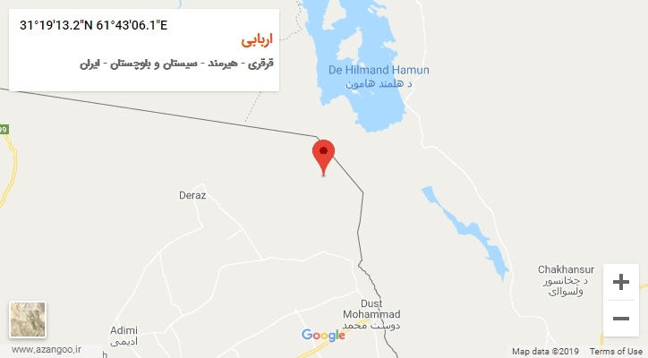 روستای اربابی بر روی نقشه