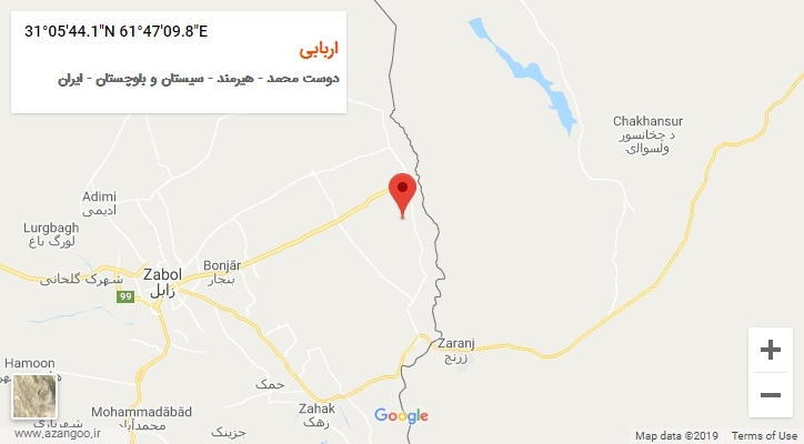 روستای اربابی بر روی نقشه