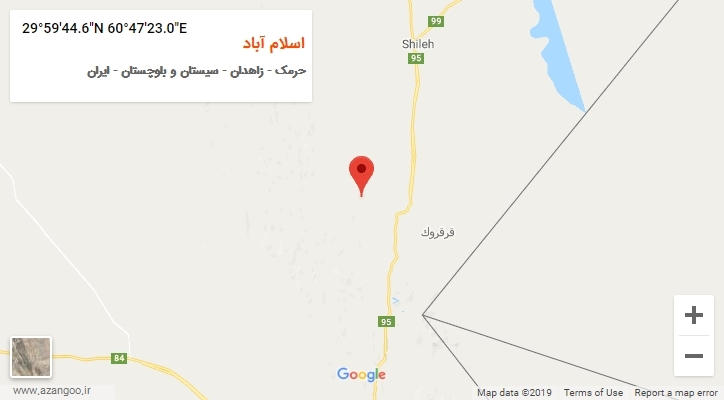 روستای اسلام آباد بر روی نقشه