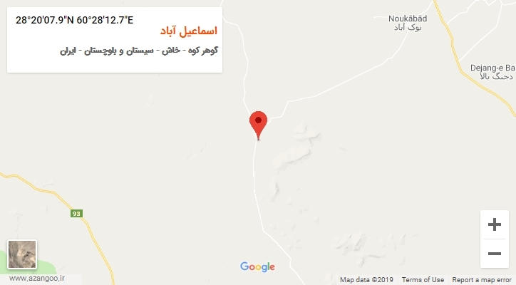 روستای اسماعیل آباد بر روی نقشه
