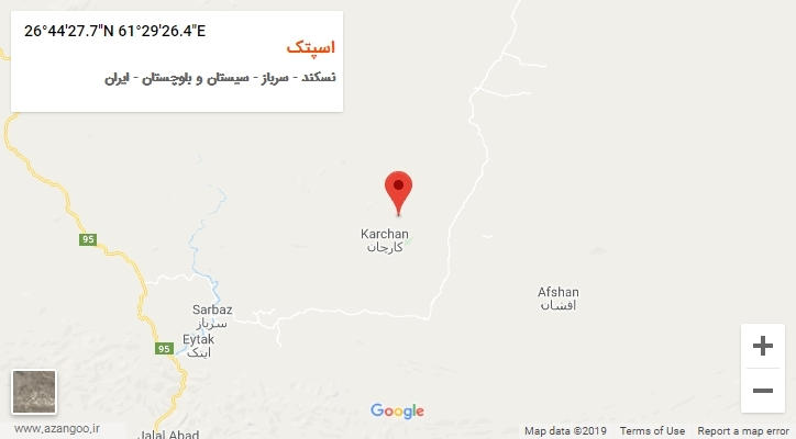 روستای اسپتک بر روی نقشه
