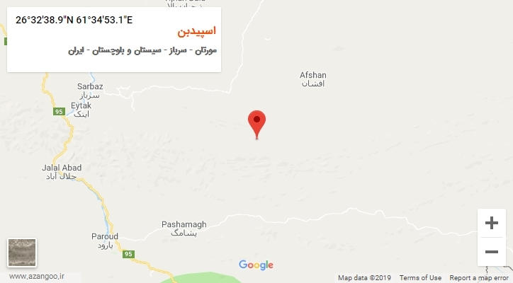 روستای اسپیدبن بر روی نقشه
