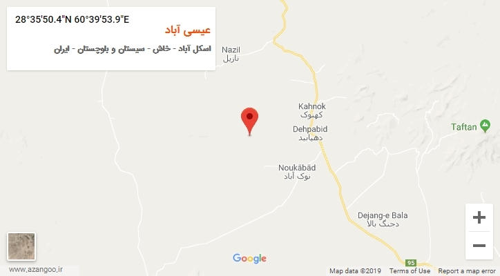 روستای عیسی آباد بر روی نقشه