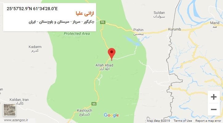 روستای ازاتی علیا بر روی نقشه
