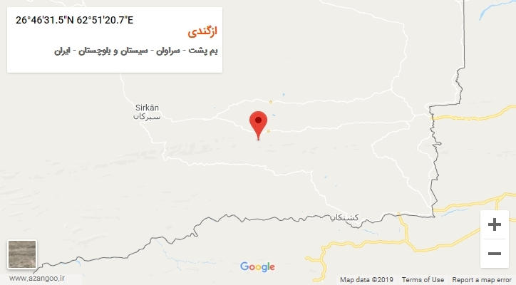 روستای ازگندی بر روی نقشه