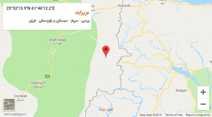روستای عزیزآباد بر روی نقشه