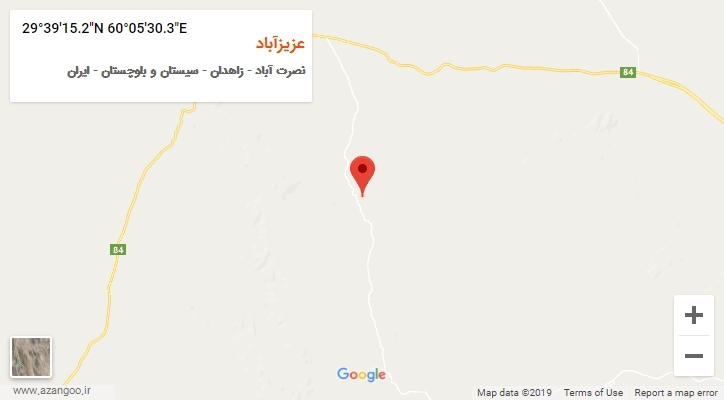 روستای عزیزآباد بر روی نقشه