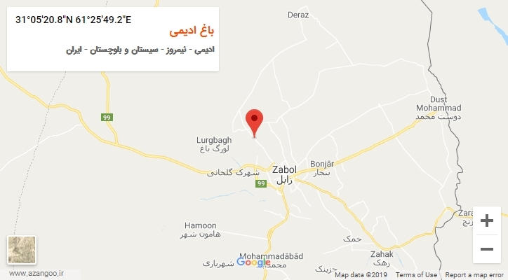 روستای باغ ادیمی بر روی نقشه