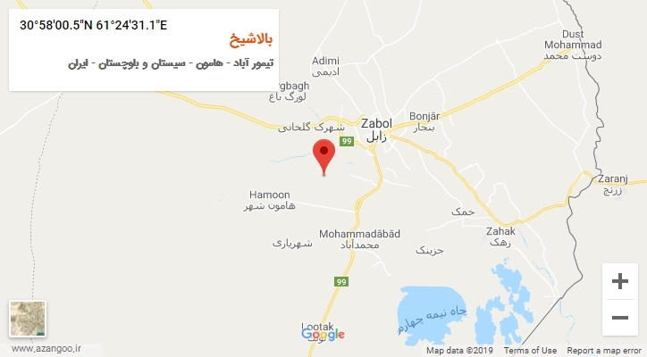 روستای بالاشیخ بر روی نقشه