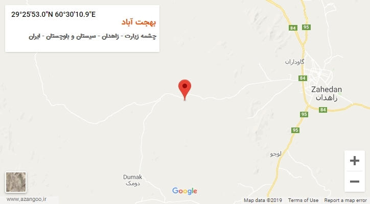 روستای بهجت آباد بر روی نقشه