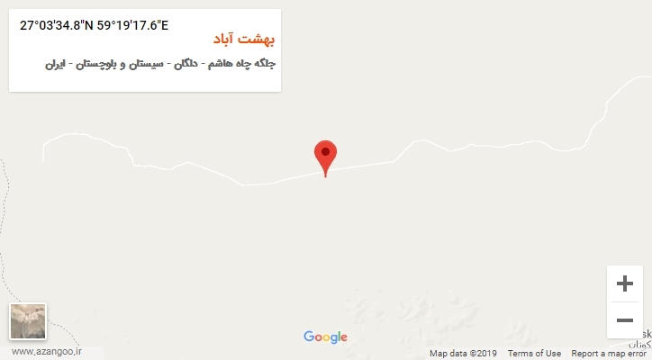 روستای بهشت آباد بر روی نقشه