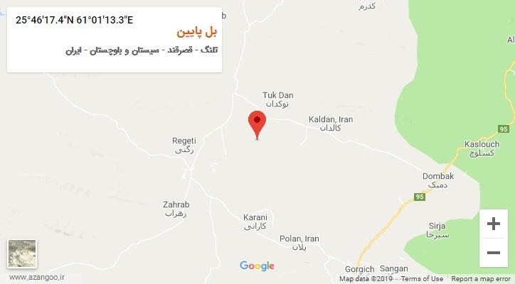 روستای بل پایین بر روی نقشه