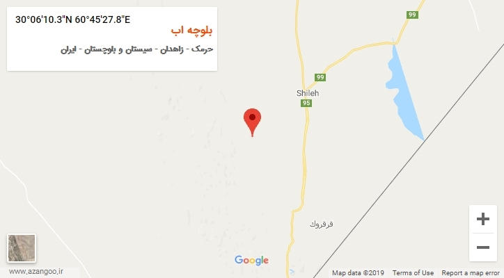 روستای بلوچه اب بر روی نقشه