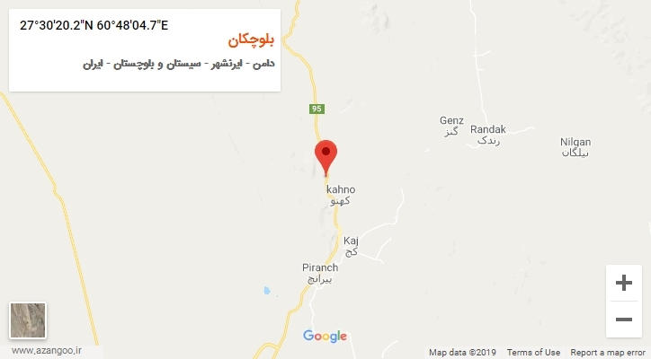 روستای بلوچکان بر روی نقشه