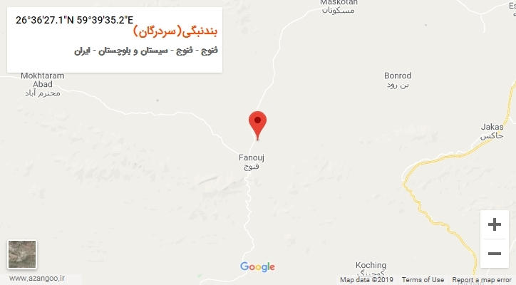 روستای بندنبگی(سردرگان) بر روی نقشه
