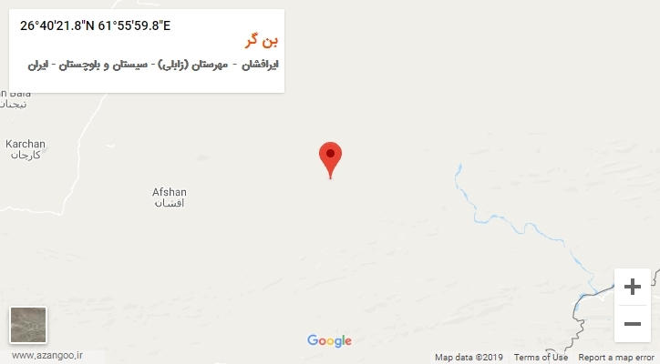 روستای بن گر بر روی نقشه