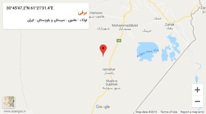 روستای برفی بر روی نقشه