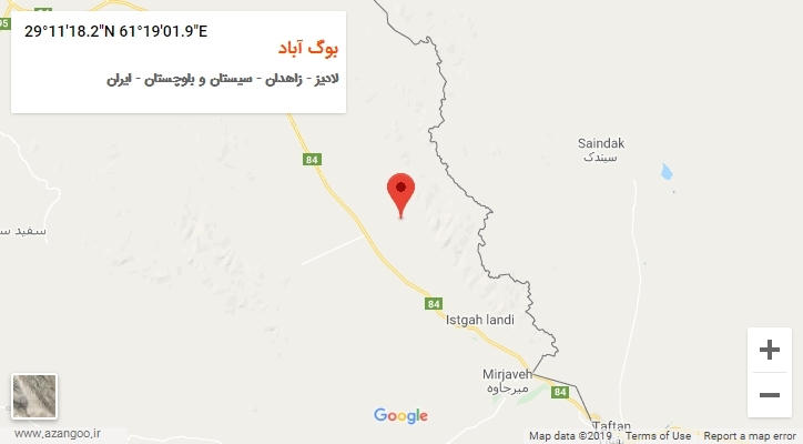 روستای بوگ آباد بر روی نقشه