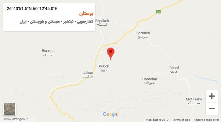 روستای بوستان بر روی نقشه