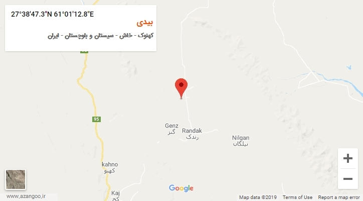 روستای بیدی بر روی نقشه