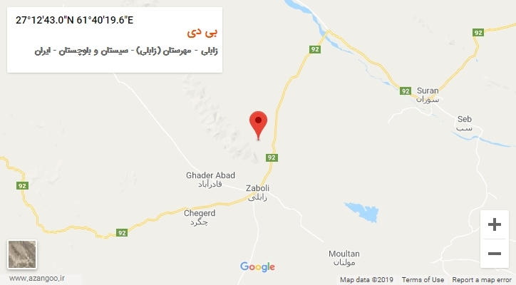 روستای بی دی بر روی نقشه