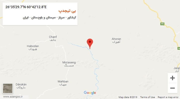 روستای بی تیجدپ بر روی نقشه