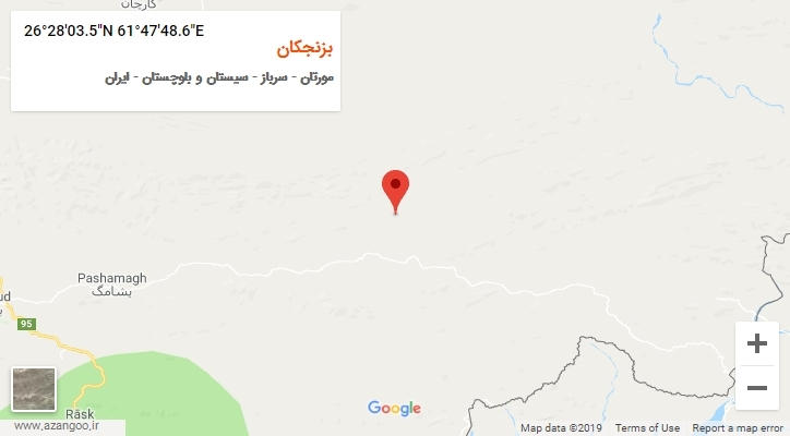 روستای بزنجکان بر روی نقشه