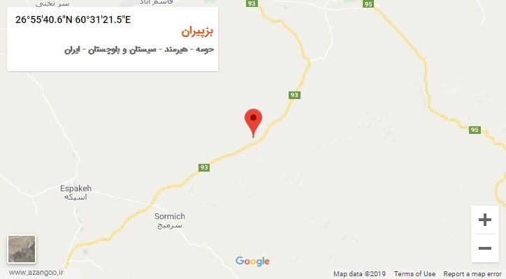 روستای بزپیران بر روی نقشه