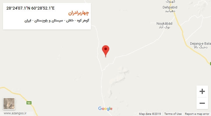 روستای چهاربرادران بر روی نقشه