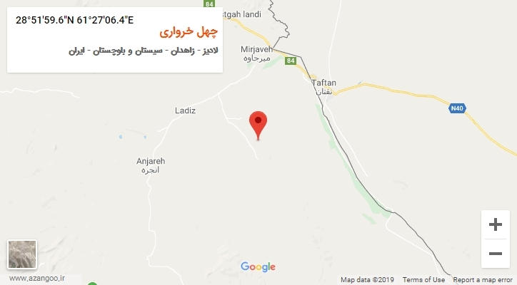 روستای چهل خرواری بر روی نقشه