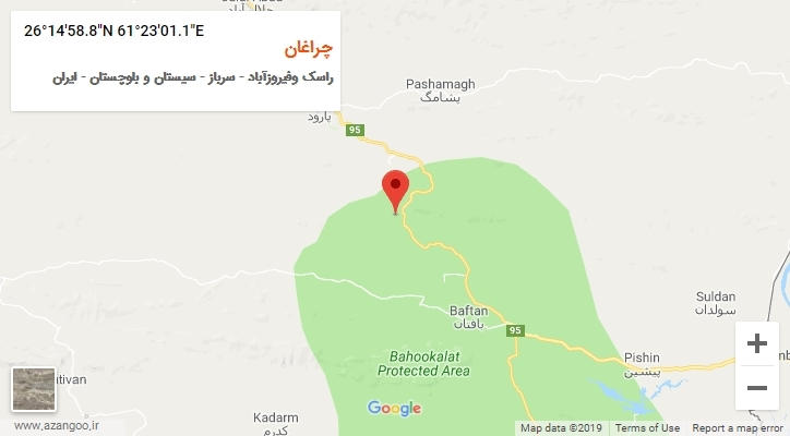 روستای چراغان بر روی نقشه