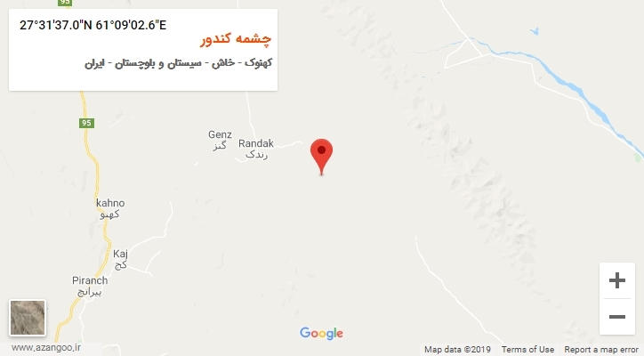 روستای چشمه کندور بر روی نقشه