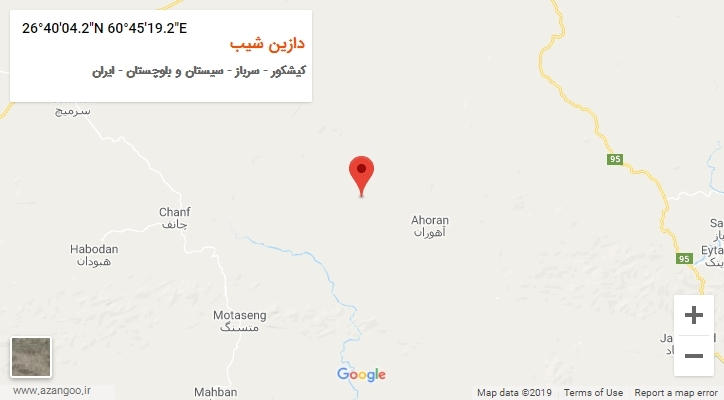 روستای دازین شیب بر روی نقشه