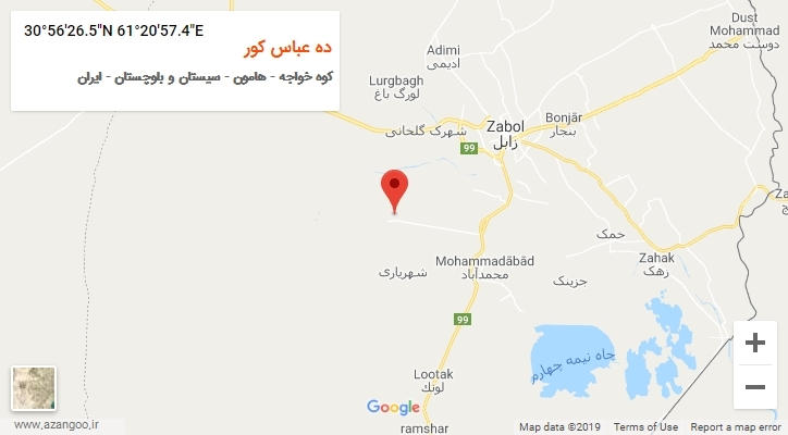روستای ده عباس کور بر روی نقشه